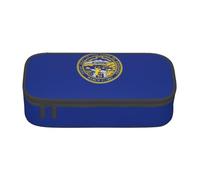 Jkkghll Astuccio scolastico elegante con stampa bandiera del Nebraska, 8,3 x 2 x 9,4 cm, borsa portaoggetti multifunzione per studenti, Nero , Taglia unica