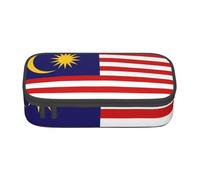 Jkkghll Astuccio scolastico elegante con stampa bandiera della Malesia, 20,3 x 5,1 x 9,4 cm, borsa portaoggetti multifunzione per studenti, Nero , Taglia unica