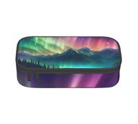 Jkkghll Astuccio scolastico elegante con stampa Dark Northern Lights 8,3 x 2 x 9,4 cm, borsa portaoggetti multifunzione per studenti, Nero , Taglia unica