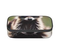 Jkkghll Astuccio scolastico elegante con stampa procione carino 8,3 x 2 x 9,4 cm borsa portaoggetti multifunzione studente, Nero , Taglia unica