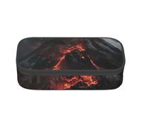Jkkghll Astuccio scolastico elegante con stampa vulcano 8,3 x 2 x 9,4 cm, borsa portaoggetti multifunzione per studenti, Nero , Taglia unica