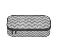 Jkkghll Astuccio scolastico elegante grigio con stampa a righe ondulate 8,3 x 2 x 9,4 cm, borsa portaoggetti multifunzione per studenti, Nero , Taglia unica