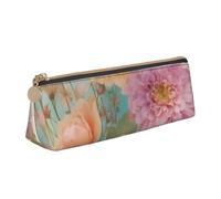 Jkkghll Astuccio sottile con stampa di fiori di peonia e fiori, per scuola, stile casual, penne ad alta capacità, per artisti, studenti, adolescenti, bianco, Taglia unica