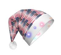 Jkkghll Bandiera America E Hippie Pace Stampa Unisex Adulto Led Cappello di Natale Per La Decorazione Del Partito Cappello Di Natale E Accessori Costume