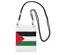Jkkghll Bandiera della Palestina Stampa Donne Uomini Telefono Crossbody Bag Mobile Pouch Cell Shoulder Holster per Viaggi Shopping, Nero , Taglia unica