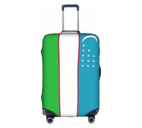 Jkkghll Bandiera della Repubblica di Uzbekistan Stampa Bagagli Copertura Elastica Viaggio Valigia Protector con Cerniera Nascosta Anti Graffio, bianco, L