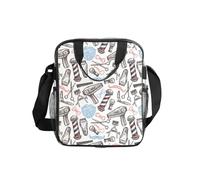 Jkkghll Barber Supplies Pattern Print Clear Insulated Lunch Bag Picnic Portable Bento Box Tote Contenitore per alimenti
