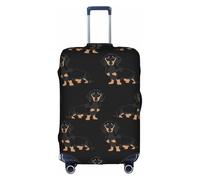 Jkkghll Bassotto Weiner Pet Dog Print Bagagli Copertura Elastico Viaggio Valigia Protector con Cerniera Nascosta Anti Graffio, bianco, M