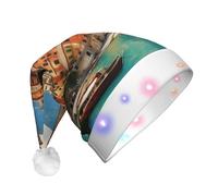 Jkkghll Bella Italia Stampa Unisex Adulto Led Cappello di Natale Per La Decorazione Del Partito Cappello Di Natale E Accessori Costume