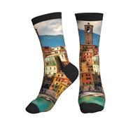 Jkkghll Bella Italia Stampa Uomini Donne Mid-Tube Sport Calzini Traspiranti Atletico Per La Corsa Fitness Abbigliamento Quotidiano, 3 nero, Taglia unica