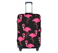 Jkkghll Bella rosa fenicotteri stampa bagagli copertura elastica viaggio valigia Protector con cerniera nascosta antigraffio, bianco, L