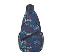 Jkkghll Bici Bicicletta Ciclismo Stampa Uomini Donne Cross Chest Bag Quotidiano Lavoro Vacanza Ciclismo Diagonalmente Sling Zaino