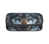 Jkkghll Blue Eyes Wolf Print - Astuccio scolastico elegante, 20 x 5 x 9,4 cm, borsa portaoggetti multifunzione per studenti, Nero , Taglia unica