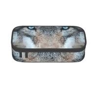 Jkkghll Blue Eyes Wolf Print - Astuccio scolastico elegante, 20 x 5 x 9,4 cm, borsa portaoggetti multifunzione per studenti, Nero , Taglia unica