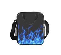 Jkkghll Blue Flame Print Clear Insulated Lunch Bag Picnic Portable Bento Box Tote Food Storage Container