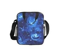 Jkkghll Blue Universe Space Galaxy Print Clear Insulated Lunch Bag Picnic Portable Bento Box Tote Food Storage Container