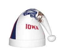 Jkkghll Cappello da elfo di Natale con bandiera dello stato dell'Iowa, accessorio per capodanno, accessorio per la famiglia, cappelli di Natale, decorazione