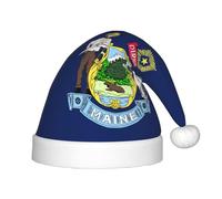 Jkkghll Cappello da elfo natalizio con stampa della bandiera del Maine Stato, accessorio per Capodanno, accessorio per la famiglia, cappelli di Natale, decorazione
