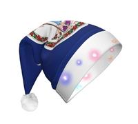 Jkkghll Cappello di Natale con stampa bandiera della Virginia unisex adulto LED per la decorazione del partito cappello di Natale e accessori per costumi