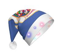 Jkkghll Cappello di Natale del Minnesota Bandiera di Stato Stampa Unisex Adulto Led Cappello di Natale Per La Decorazione Del Partito Cappello Di Natale
