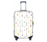 Jkkghll Colorato Disegnato a Mano Arte con Frecce Stile Boho Stampa Copertura Dei Bagagli Elastico Viaggio Valigia Protector con Cerniera Nascosta Anti Graffio, bianco, S