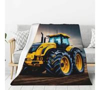 Jkkghll Coperta invernale in flanella con stampa trattore agricola aziendale morbida accogliente per divano letto soggiorno per tutte le stagioni arredamento