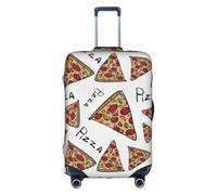 Jkkghll Copertura elastica della valigia di viaggio della copertura del modello della stampa della pizza con la chiusura lampo nascosta anti graffio, bianco, L