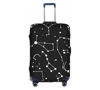 Jkkghll Copertura elastica per valigie da viaggio con stampa costellazione di divinazione stellata, con cerniera nascosta, antigraffio, bianco, L