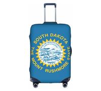 Jkkghll Copertura elastica per valigie da viaggio con stampa della bandiera del Sud Dakota, con cerniera nascosta, antigraffio, bianco, M