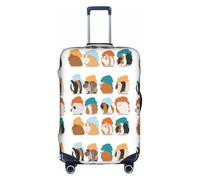 Jkkghll Copertura elastica per valigie da viaggio con stampa illustrazione di porcellini d'India, con cerniera nascosta, antigraffio, bianco, S