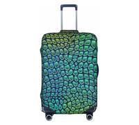 Jkkghll Copertura elastica per valigie da viaggio con stampa pelle di coccodrillo, con cerniera nascosta, antigraffio, bianco, L