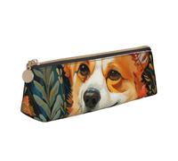 Jkkghll Corgi - Astuccio sottile con stampa floreale e fiori primaverili, per scuola, stile casual, penne ad alta capacità, per artisti, studenti, adolescenti, bianco, Taglia unica
