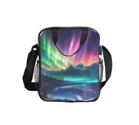 Jkkghll Dark Northern Lights Print Clear Insulated Lunch Bag Picnic Portable Bento Box Tote Food Storage Container