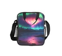 Jkkghll Dark Northern Lights Print Clear Insulated Lunch Bag Picnic Portable Bento Box Tote Food Storage Container