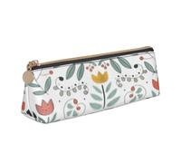 Jkkghll Divertente astuccio per matite con stampa di gatti e fiori e uccelli, stile casual, sottile, con penne ad alta capacità, per artisti, studenti, adolescenti, bianco, Taglia unica