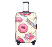 Jkkghll Dolce lecca-lecca Cupcake stampa bagagli copertura elastica viaggio valigia Protector con cerniera nascosta antigraffio, bianco, S