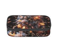 Jkkghll Explosion - Astuccio con stampa 3D, motivo fuochi d'artificio e matite scolastiche, 20 x 5 x 9,4 cm, multifunzione, per studenti, Nero , Taglia unica