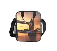 Jkkghll I Love London - Borsa termica per il pranzo, per picnic, portatile, con stampa di Londra, contenitore per alimenti