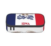 Jkkghll Iowa State Flag Print Elegante Astuccio Scuola 8.3 X 2 X 9.4 cm Multi Funzionale Storage Bag Studente, Nero , Taglia unica