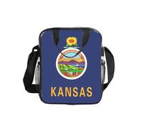 Jkkghll Kansas State Flag Print Clear Insulated Lunch Bag Picnic Portable Bento Box Tote Food Storage Container
