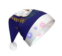 Jkkghll Kentucky Bandiera di Stato Stampa Unisex Adulto Led Cappello di Natale Per La Decorazione Del Partito Cappello Di Natale E Accessori Costume
