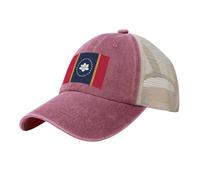 Jkkghll Mississippi State Flag Print Adulti Cowboy Mesh Baseball Cap Outdoor Cappello per Escursionismo Pesca Spiaggia Viaggio Usura, Rosso, Taglia unica