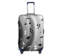 Jkkghll Musica Note Stampa Stampa Bagagli Copertura Elastica Viaggio Valigia Protector con Cerniera Nascosta Anti Graffio, bianco, S