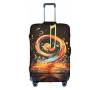 Jkkghll Musica Simbolo Stampa Dei Bagagli Copertura Elastica Viaggio Valigie Protector con Cerniera Nascosta Anti, bianco, L