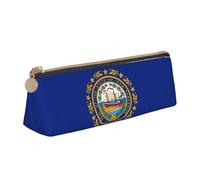 Jkkghll New Hampshire State Flag Print School Casual Pencil Case Slim Pouch Maggiore Capacità Penne Artista Studente Adolescente, bianco, Taglia unica