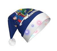 Jkkghll New York State Flag Print Unisex Adulto Led Cappello di Natale Per La Decorazione Del Partito Cappello Di Natale E Accessori Costume