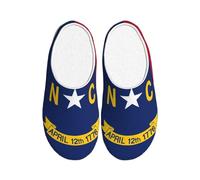 Jkkghll North Carolina State Flag Print Cozy Flanella Pantofole Calde Anti-Pilling Indoor Outdoor TPR Sole Elegante Uso quotidiano