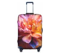 Jkkghll Protezione elastica colorata della valigia di viaggio della copertura dei bagagli della stampa del fiore con la chiusura lampo nascosta anti graffio, bianco, M