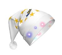 Jkkghll Rhode Island Bandiera di Stato Stampa Unisex Adulto Led Cappello di Natale Per La Decorazione Del Partito Cappello Di Natale E Accessori Costume