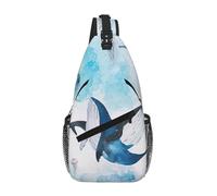 Jkkghll Sea Whale E Meduse Stampa Croce Sacchetto Per Pendolari Diagonale Sling Backpacktravel Uso quotidiano Accessorio